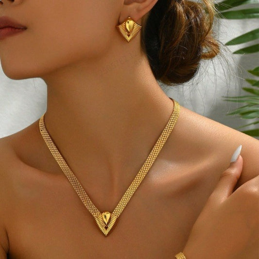 Set Bijoux Dorés 3 Pièces