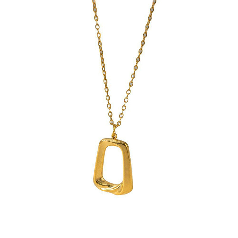 Collier Pendentif Géométrique Doré | Acier Titane 18k | VELYNE