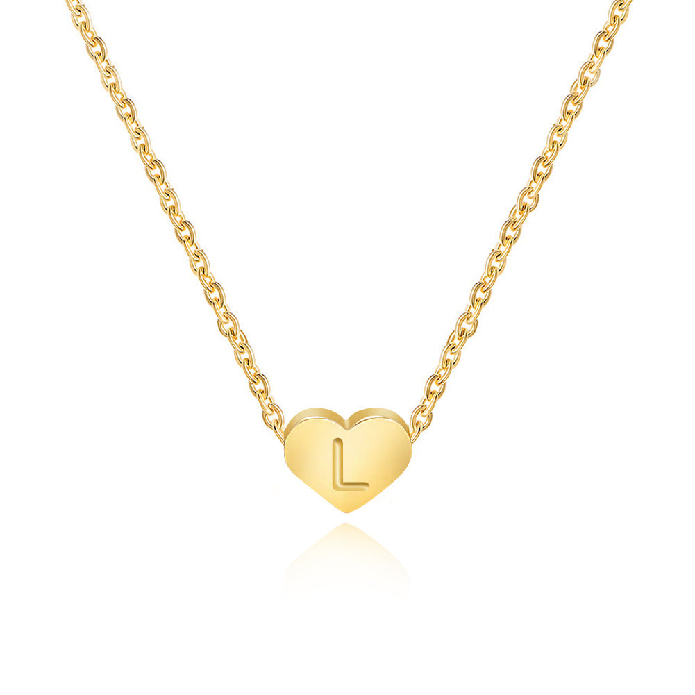 Collier Initiale Personnalisé Cœur Doré | Acier Inox | VELYNE