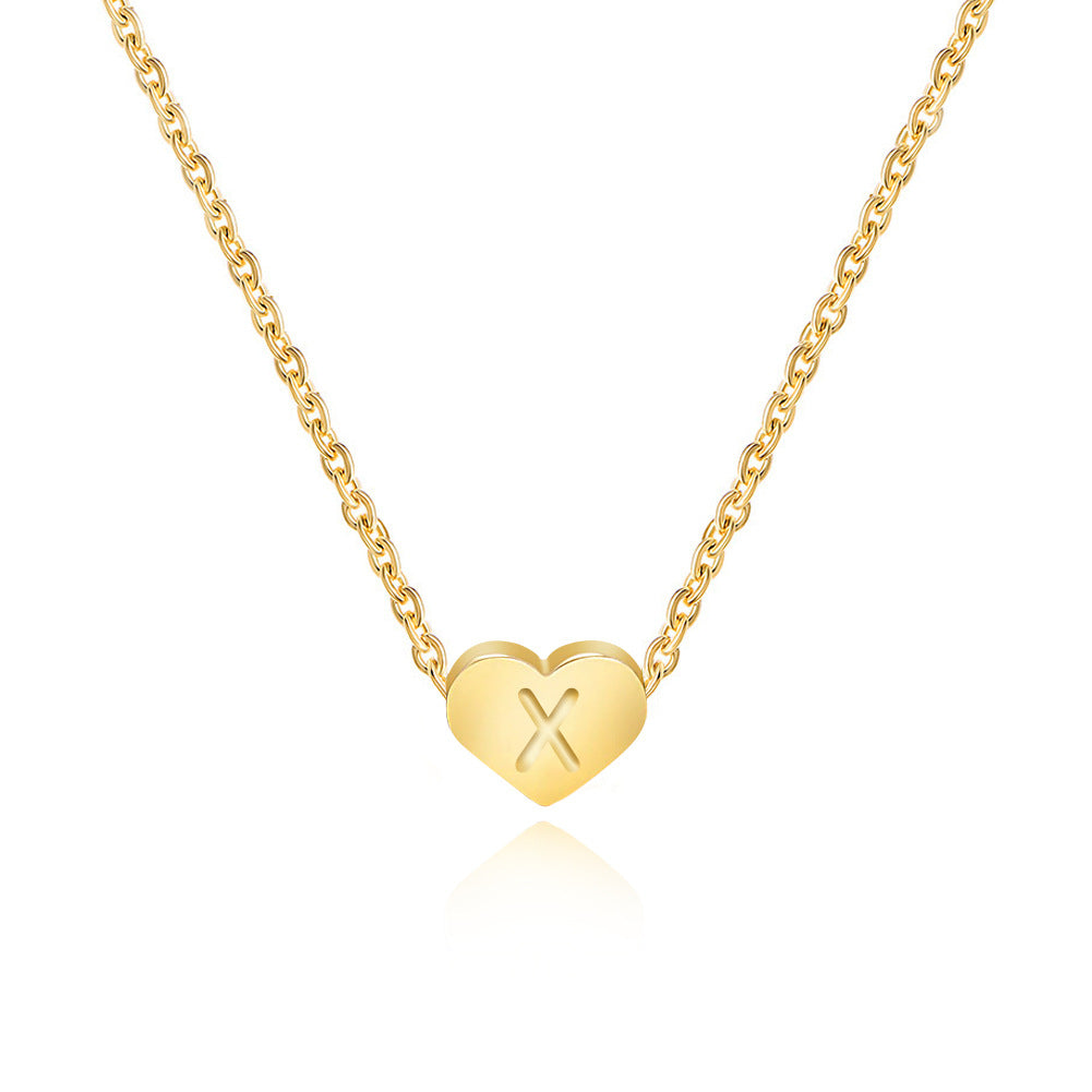 Collier Initiale Personnalisé Cœur Doré | Acier Inox | VELYNE