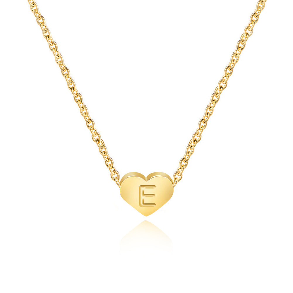 Collier Initiale Personnalisé Cœur Doré | Acier Inox | VELYNE