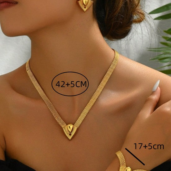 Set Bijoux Dorés 3 Pièces