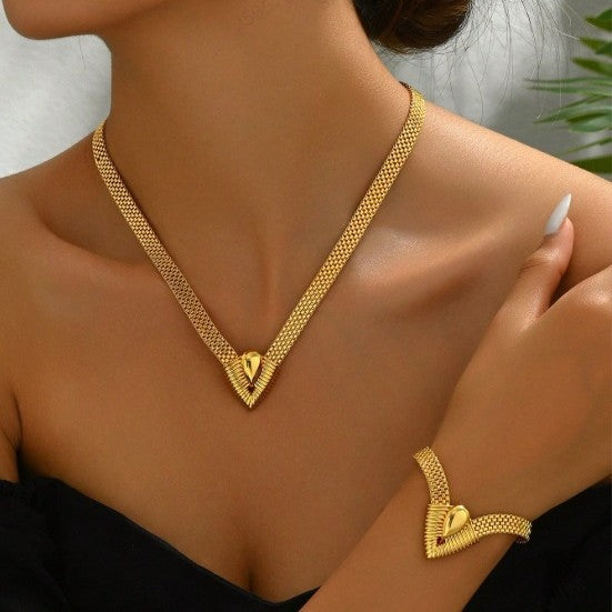 Set Bijoux Dorés 3 Pièces