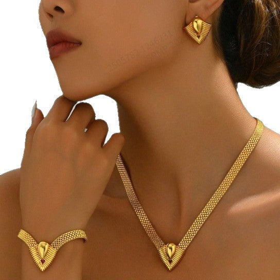 Set Bijoux Dorés 3 Pièces