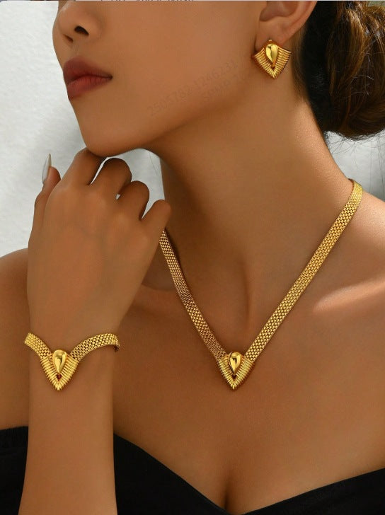 Set Bijoux Dorés 3 Pièces