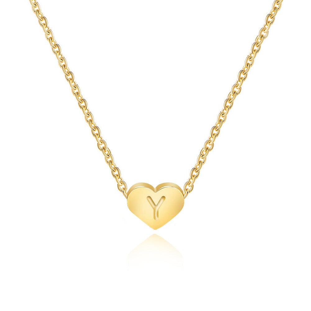 Collier Initiale Personnalisé Cœur Doré | Acier Inox | VELYNE