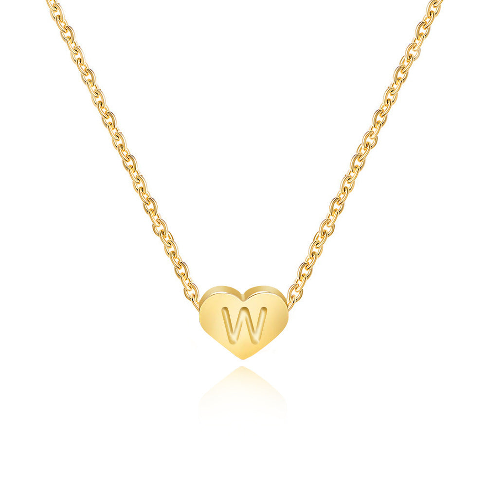 Collier Initiale Personnalisé Cœur Doré | Acier Inox | VELYNE
